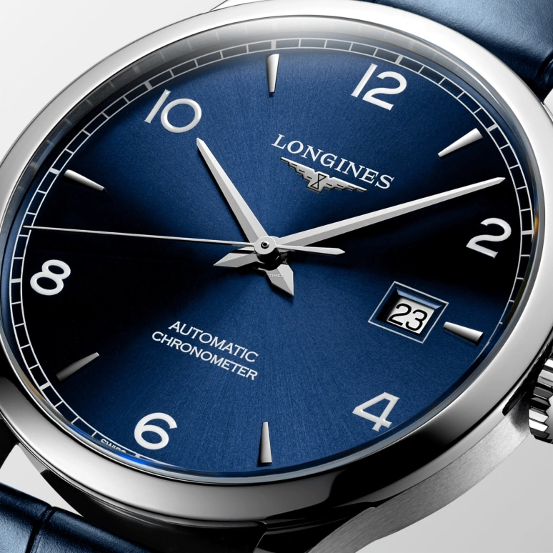 Longines,Record 40mm,40mm,Stainless Steel,Blue,Automatic,Day,64hours,L2,L2.821.4.96.4