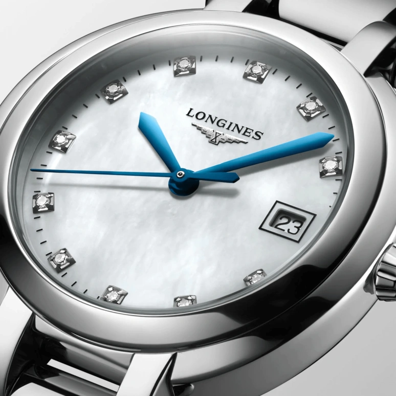 Longines,PrimaLuna 30mm,30mm,Stainless Steel,White,Quartz,Date,26280hours,L8,L8.112.4.87.6