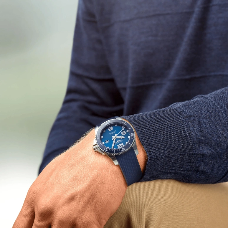 Longines,HydroConquest 43mm,43mm,Stainless Steel,Blue,Automatic,Date,65hours,L3,L3.782.4.96.9