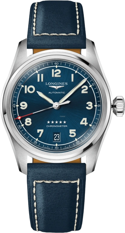 Longines,Spirit 37mm,37mm,Stainless Steel,Blue,Automatic,Date,64hours,L3,L3.410.4.93.0