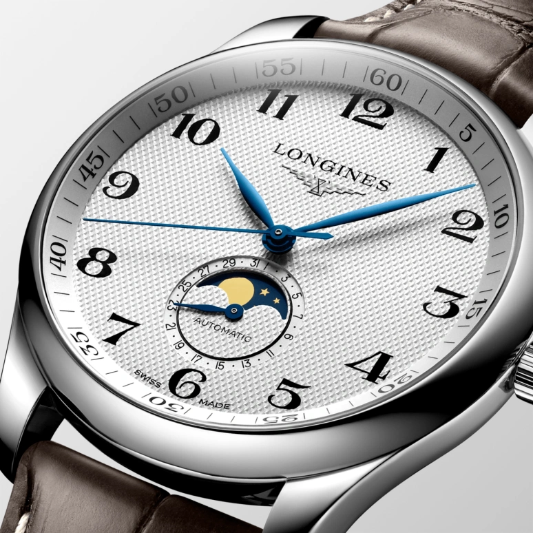 Longines,Master 42mm,42mm,Stainless Steel,Silver,Automatic,Moonphase,Date,L2,L2.919.4.78.3