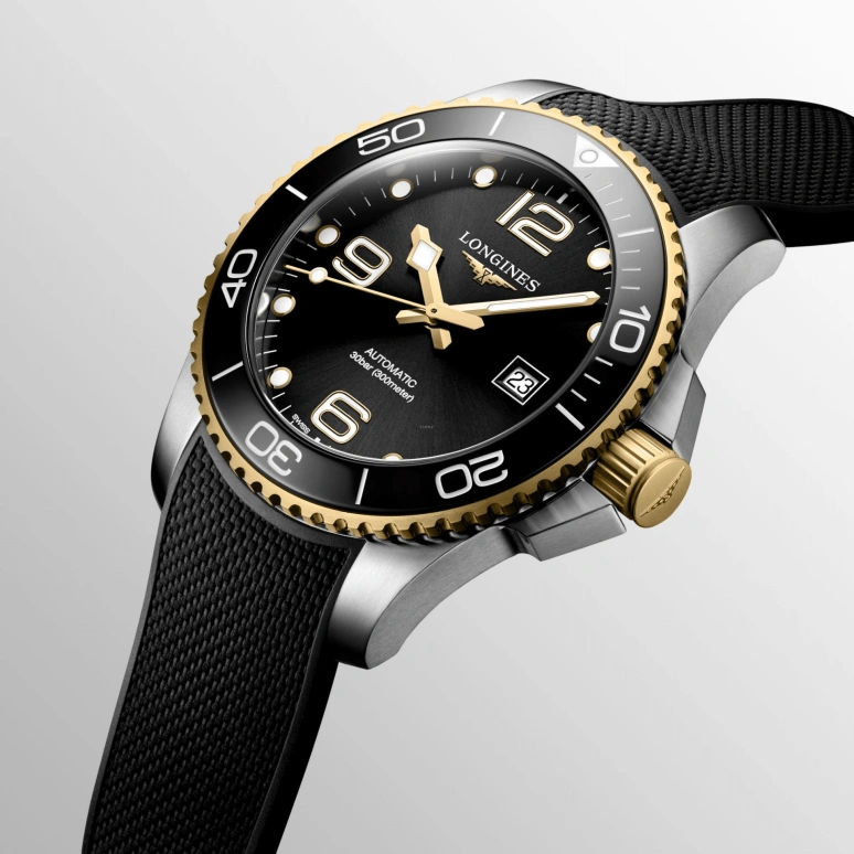 Longines,HydroConquest 43mm,43mm,Ceramic,Stainless Steel,Black,Automatic,Date,64hours,L3,L3.782.3.56.9