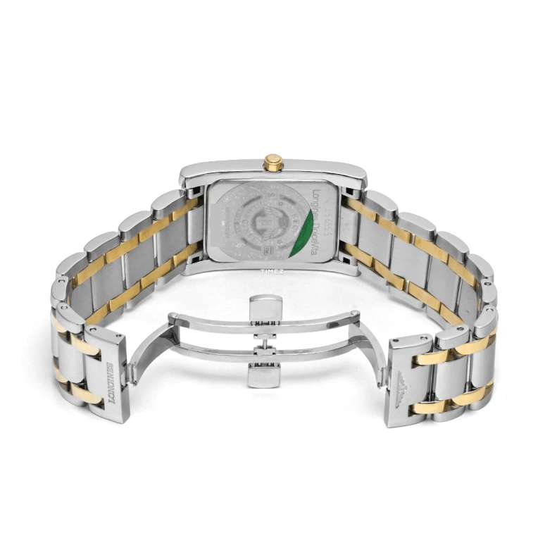 Longines,DolceVita 26.30x32.10mm,26.30x32.10mm,Stainless Steel,Yellow Gold,White,Quartz,In-house Caliber,Sapphire,Crystal Glass,L5,L5.655.5.09.7