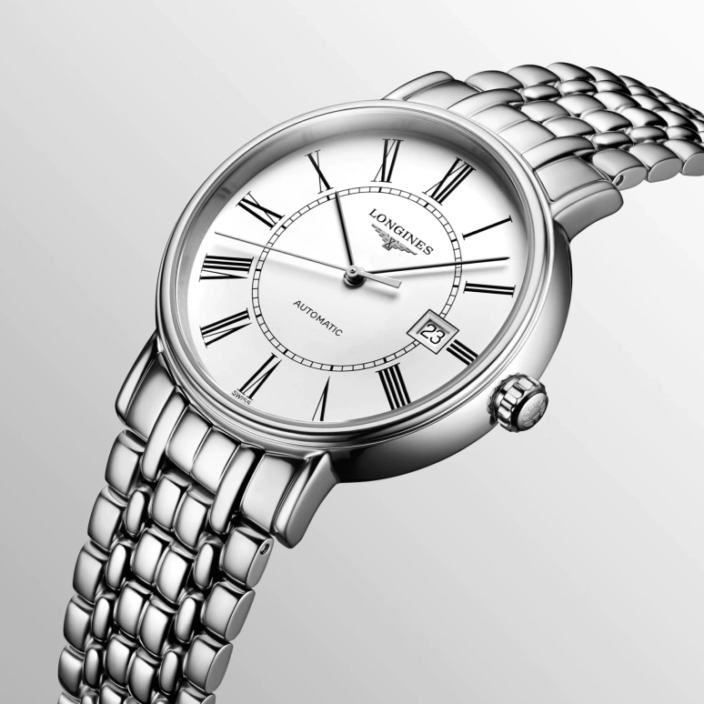 Longines,Presence 40mm,40mm,Stainless Steel,White,Automatic,Date,65hours,L4,L4.922.4.11.6