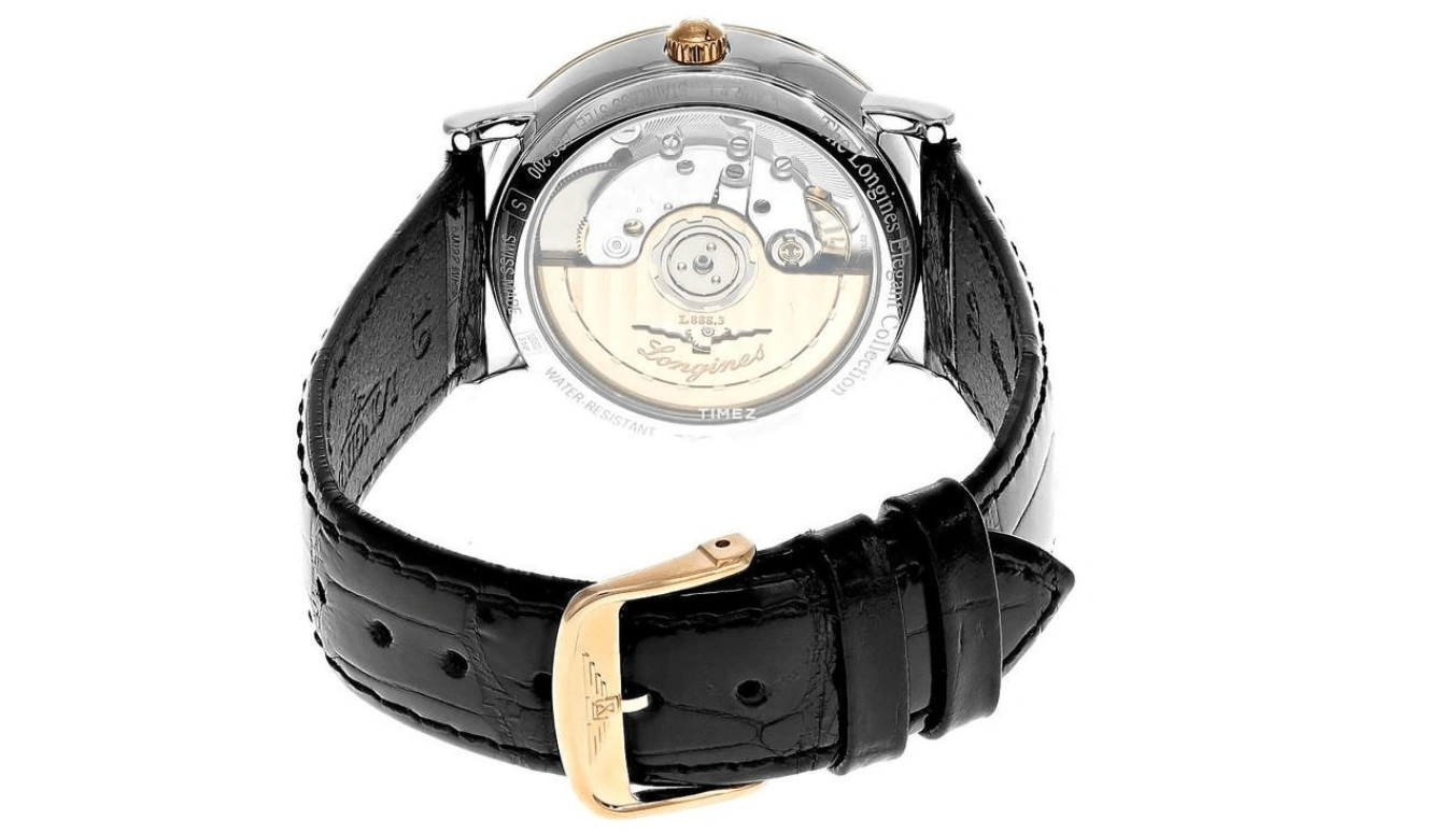 Longines,Elegant 34.50mm,34.50mm,Stainless Steel,Rose Gold,Grey,Automatic,Day,65hours,L4,L4.809.5.77.0