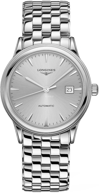 Longines,Flagship 40mm,40mm,Stainless Steel,Silver,Automatic,Date,64hours,L4,L4.984.4.72.6