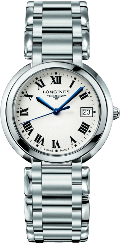 Longines,PrimaLuna 34mm,34mm,Stainless Steel,Silver,Quartz,Date,26280hours,L8,L8.114.4.71.6