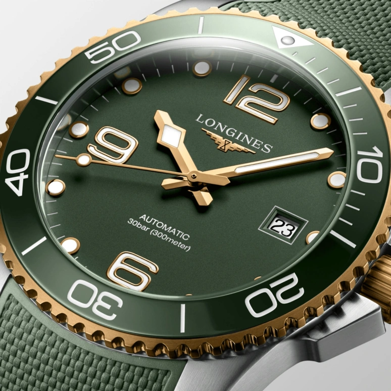 Longines,HydroConquest 41mm,41mm,Ceramic,Stainless Steel,Green,Automatic,Date,64hours,L3,L3.781.3.06.9