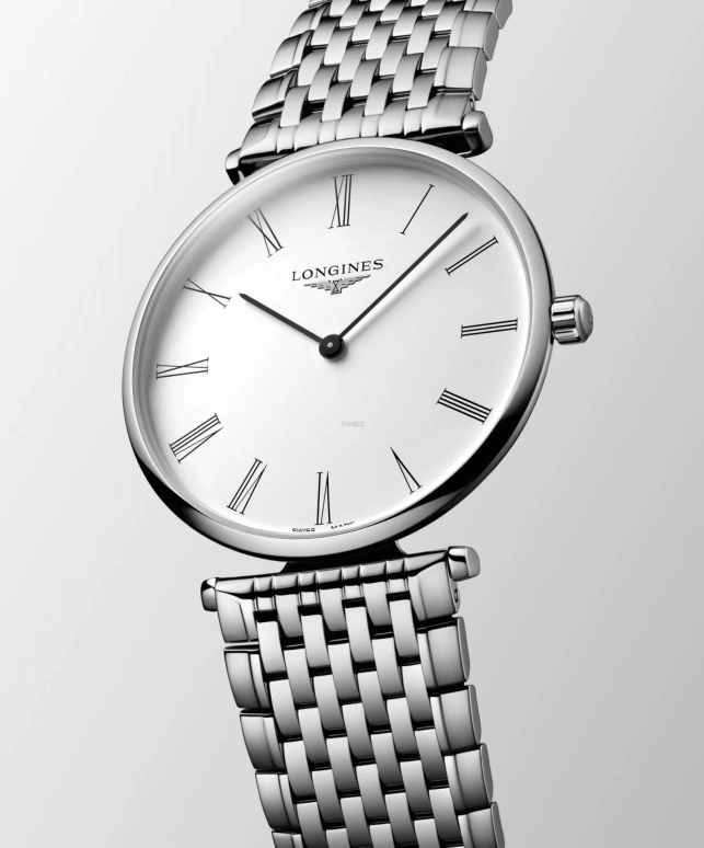 Longines,La Grande Classique 43mm,43mm,Stainless Steel,White,Quartz,In-house Caliber,Sapphire,Crystal Glass,L4,L4.866.4.11.C