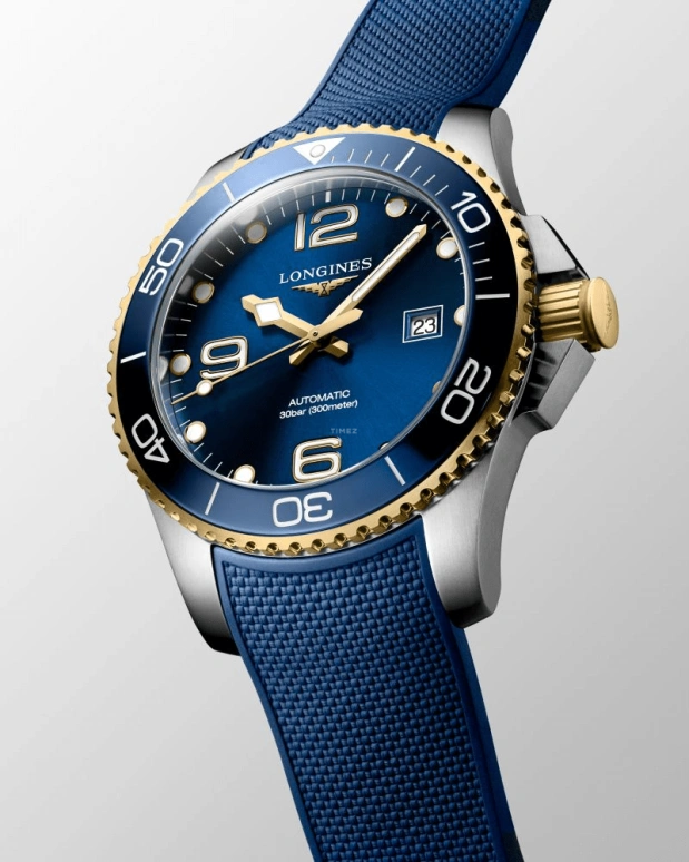 Longines,HydroConquest 43mm,43mm,Ceramic,Stainless Steel,Blue,Automatic,Date,64hours,L3,L3.782.3.96.9
