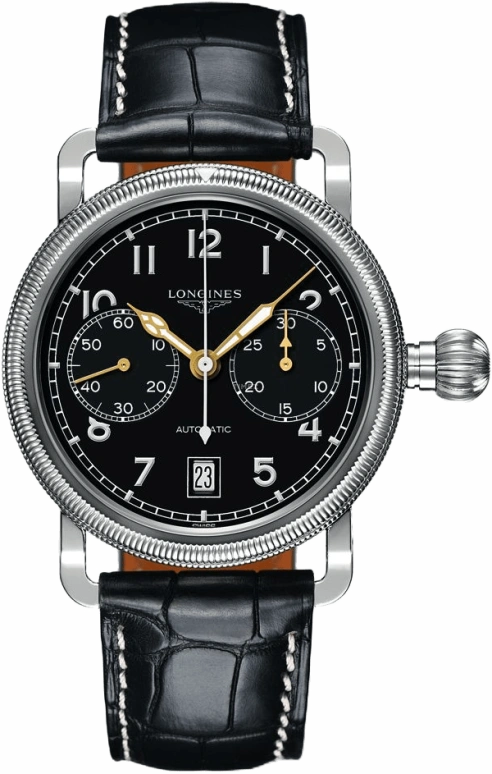 Longines,Heritage Classic 41mm,41mm,Stainless Steel,Black,Automatic,Chronograph,Monopoussoir,Date,Power Reserve Indicator,54hours,In-house Caliber,L2,L2.783.4.53.2