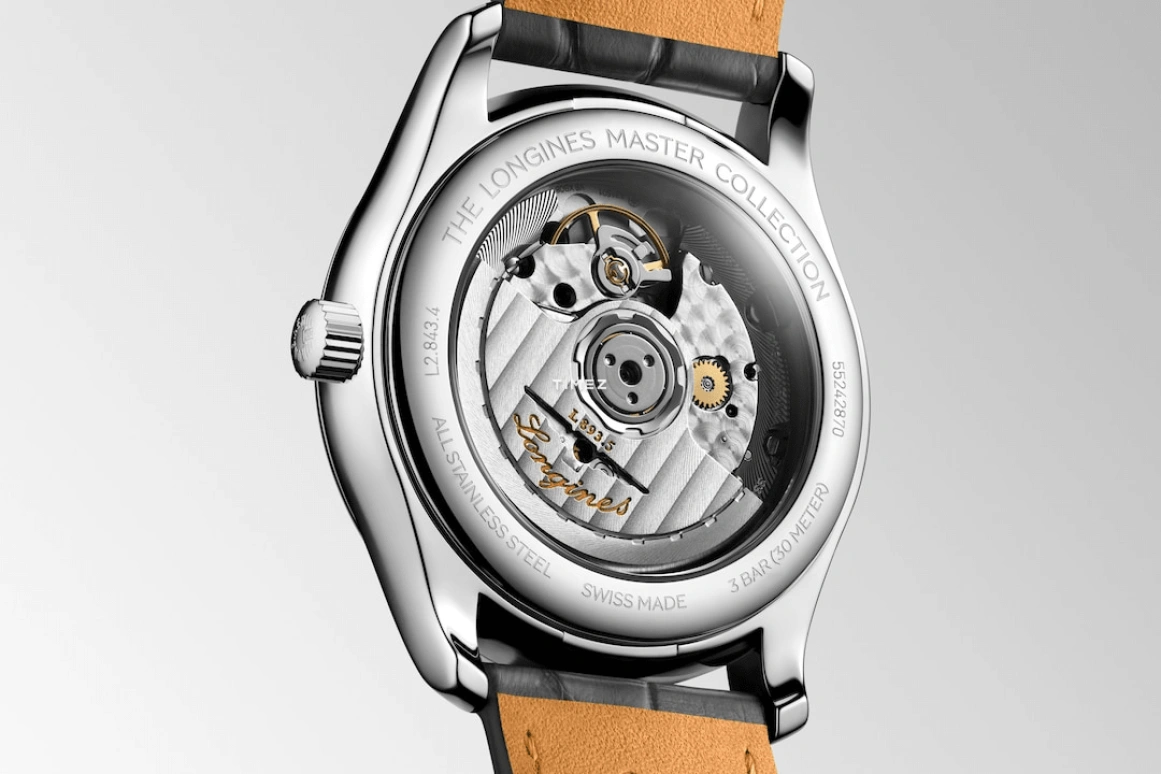 Longines,Master 38.50mm,38.50mm,Stainless Steel,Orange,Rose,Automatic,64hours,In-house Caliber,L2,L2.843.4.93.2