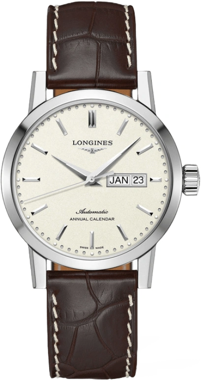 Longines,1832 40mm,40mm,Stainless Steel,Silver White,Automatic,Annual Calendar,Month,Day,L4,L4.827.4.92.2