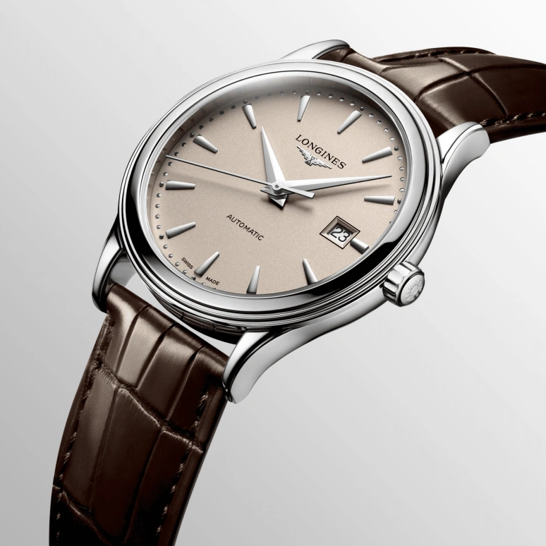 Longines,Flagship 40mm,40mm,Stainless Steel,Cream,Automatic,Day,64hours,L4,L4.984.4.79.2
