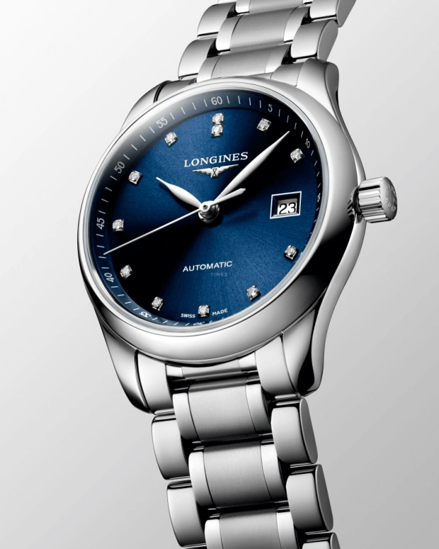 Longines,Master 29mm,29mm,Stainless Steel,Blue,Automatic,Day,40hours,L2,L2.257.4.97.6