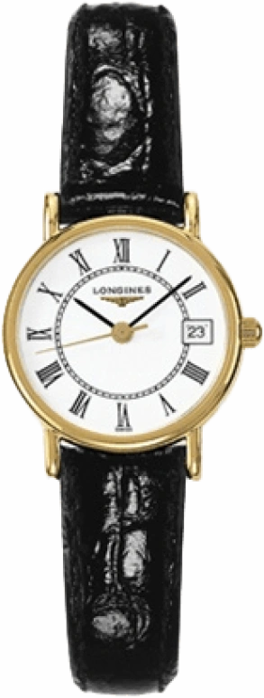 Longines,Presence 23.50mm,23.50mm,Yellow Gold,White,Quartz,Date,Jumping Minutes,L7,L7.490.6.11.2