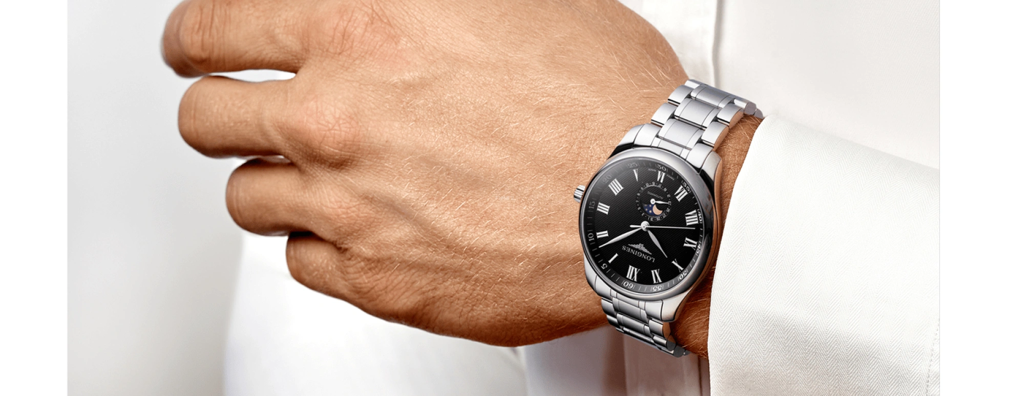 Longines,Master 42mm,42mm,Stainless Steel,Black,Automatic,Moonphase,Date,L2,L2.919.4.51.6
