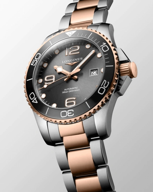 Longines,HydroConquest 43mm,43mm,Ceramic,Stainless Steel,Grey,Automatic,Date,64hours,L3,L3.782.3.78.7