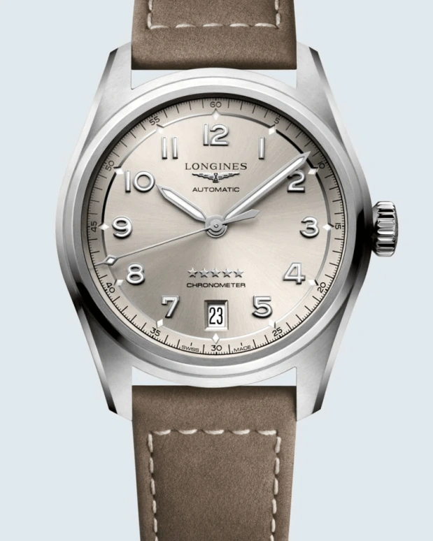 Longines,Spirit 37mm,37mm,Stainless Steel,Champagne,Automatic,Date,64hours,L3,L3.410.4.63.2