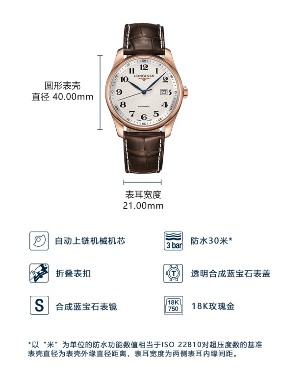 Longines,Master 40mm,40mm,Rose Gold,White,Automatic,Day,64hours,L2,L2.793.8.78.3