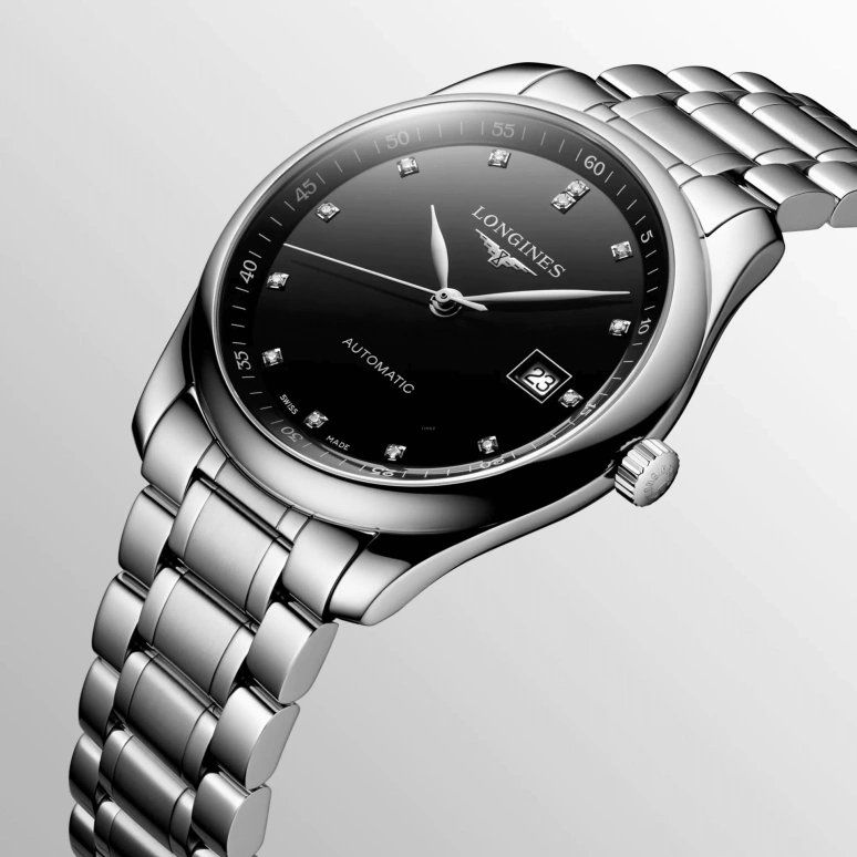 Longines,Master 40mm,40mm,Stainless Steel,Black,Automatic,Date,65hours,L2,L2.793.4.57.6