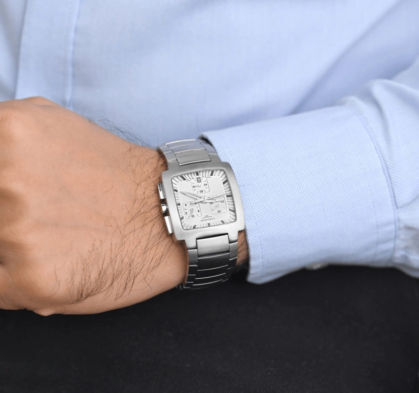 Longines,Oposition 34mm,34mm,Stainless Steel,Silver,Quartz,Chronograph,Day,L3,L3.628.4.72.6