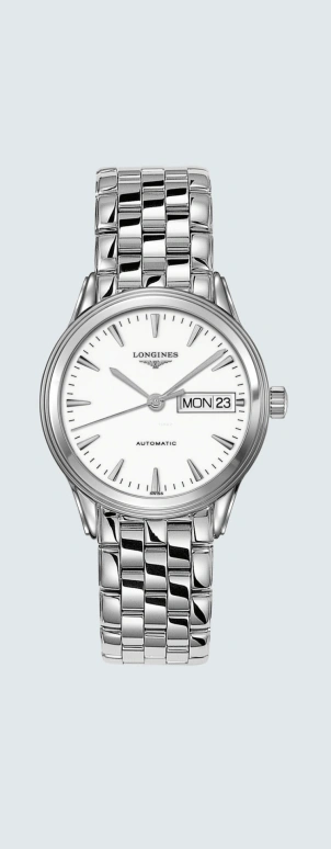 Longines,Flagship 35.60mm,35.60mm,Stainless Steel,White,Automatic,Date,Day,L4,L4.799.4.12.6