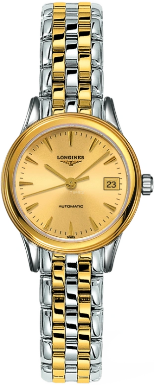 Longines,Flagship 26mm,26mm,Stainless Steel,Champagne,Automatic,Date,40hours,L4,L4.274.3.32.7