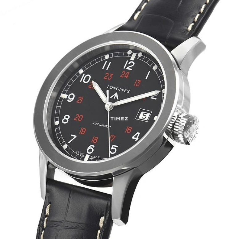 Longines,Heritage Military 40mm,40mm,Stainless Steel,Black,Automatic,Day,42hours,L2,L2.832.4.53.3