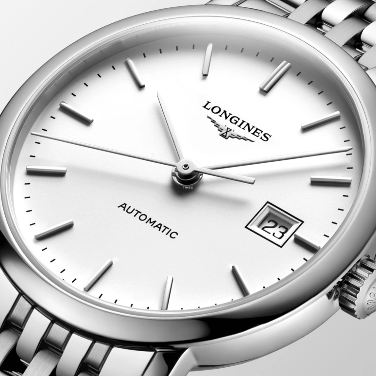 Longines,Elegant 29mm,29mm,Stainless Steel,White,Automatic,Day,40hours,L4,L4.310.4.19.6