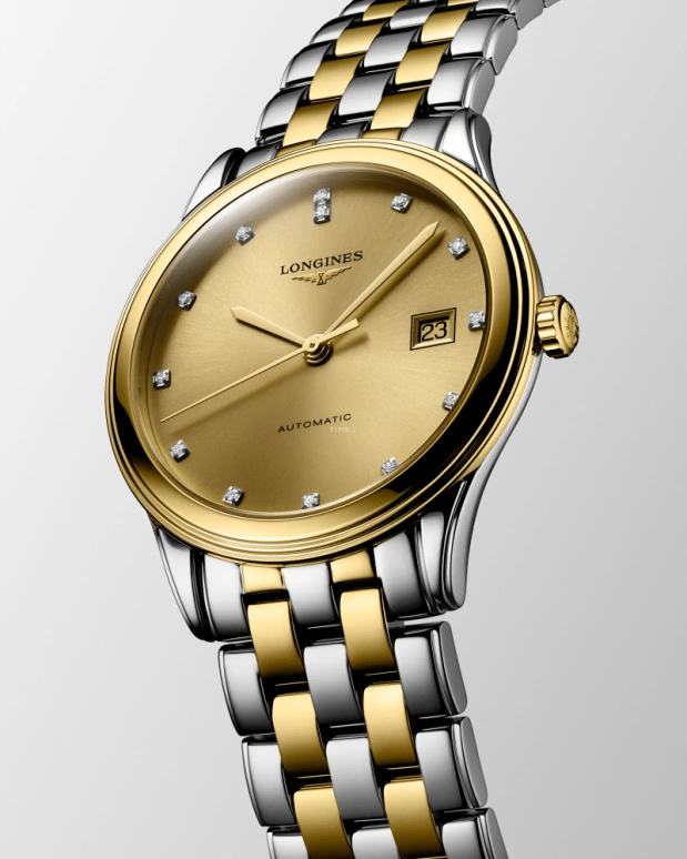 Longines,Flagship 38.50mm,38.50mm,Stainless Steel,Gold,Automatic,Day,64hours,L4,L4.974.3.37.7