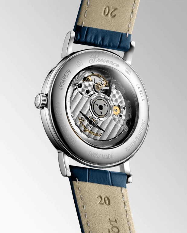 Longines,Presence 38.50mm,38.50mm,Stainless Steel,Blue,Automatic,Date,65hours,L4,L4.921.4.92.2