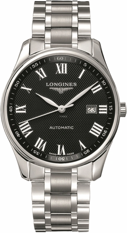 Longines,Master 42mm,42mm,Stainless Steel,Black,Automatic,Chronograph,Date,L2,L2.893.4.51.6