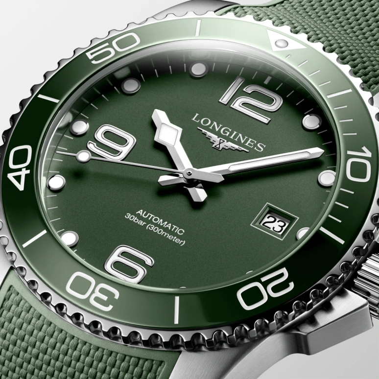Longines,HydroConquest 41mm,41mm,Stainless Steel,Green,Automatic,Date,65hours,L3,L3.781.4.06.9