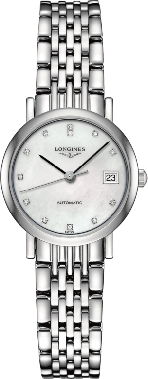 Longines,Elegant 25.50mm,25.50mm,Stainless Steel,White,Automatic,Date,40hours,L4,L4.309.4.87.6