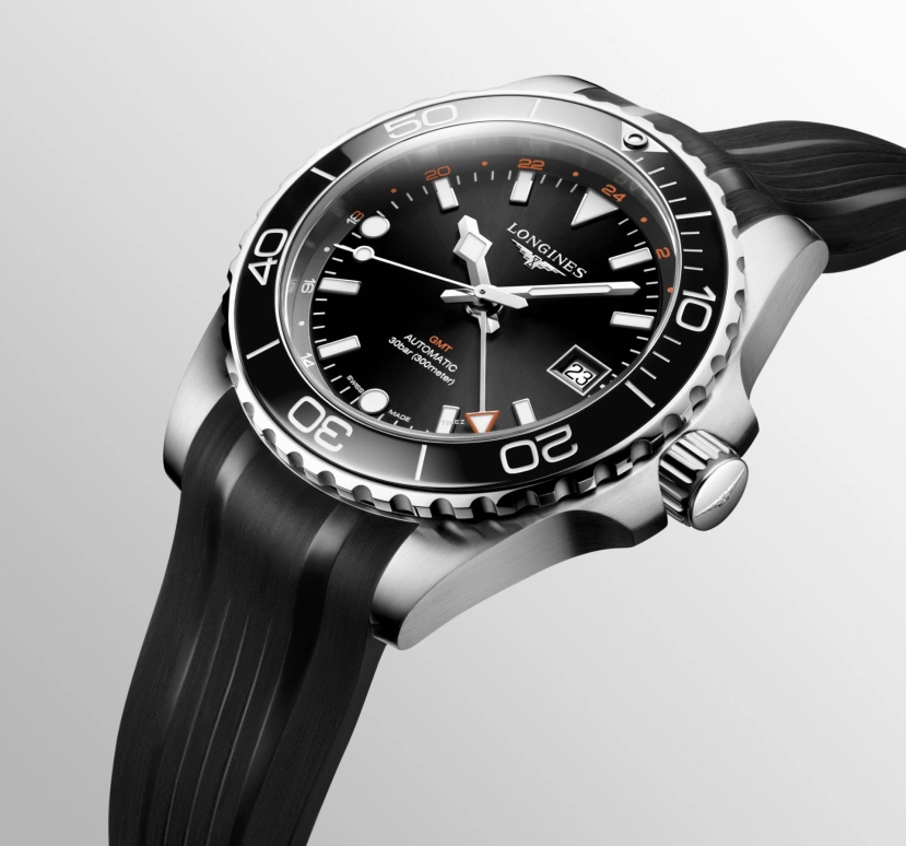 Longines,Sport 41mm,41mm,Stainless Steel,Black,Automatic,Day,Dule Time,L3,L3.790.4.56.9