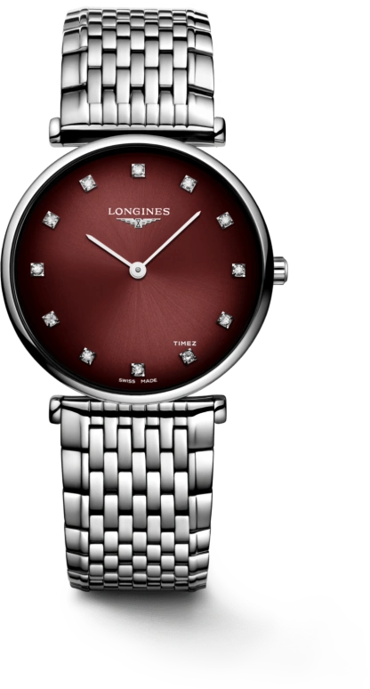Longines,La Grande Classique 29mm,29mm,Stainless Steel,Bordeaux,Quartz,In-house Caliber,Sapphire,Crystal Glass,L4,L4.512.4.91.C