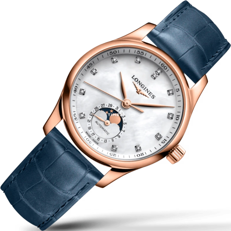 Longines,Master 34mm,34mm,Rose Gold,Silver White,Automatic,Moonphase,Day,L2,L2.409.8.87.2
