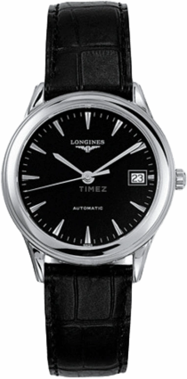 Longines,Flagship 35.60mm,35.60mm,Stainless Steel,Black,Automatic,Chronograph,Date,L4,L4.774.4.52.2