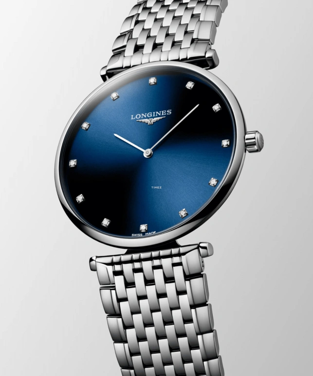 Longines,La Grande Classique 38mm,38mm,Stainless Steel,Blue,Quartz,In-house Caliber,Sapphire,Crystal Glass,L4,L4.866.4.97.C