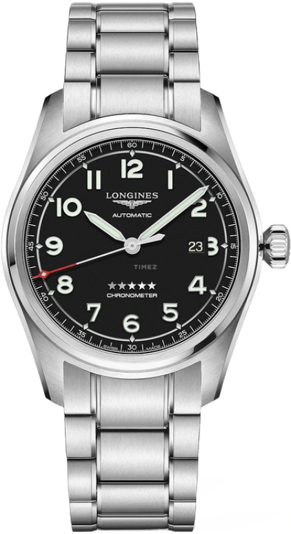 Longines,Spirit 42mm,42mm,Stainless Steel,Black,Automatic,Date,64hours,L3,L3.811.4.53.6