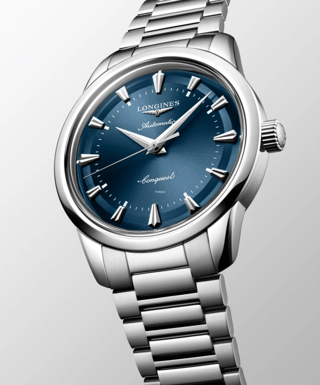 Longines,Conquest Heritage 40mm,40mm,Stainless Steel,Blue,Automatic,Day,Anti-magnetic,L1,L1.650.4.92.6