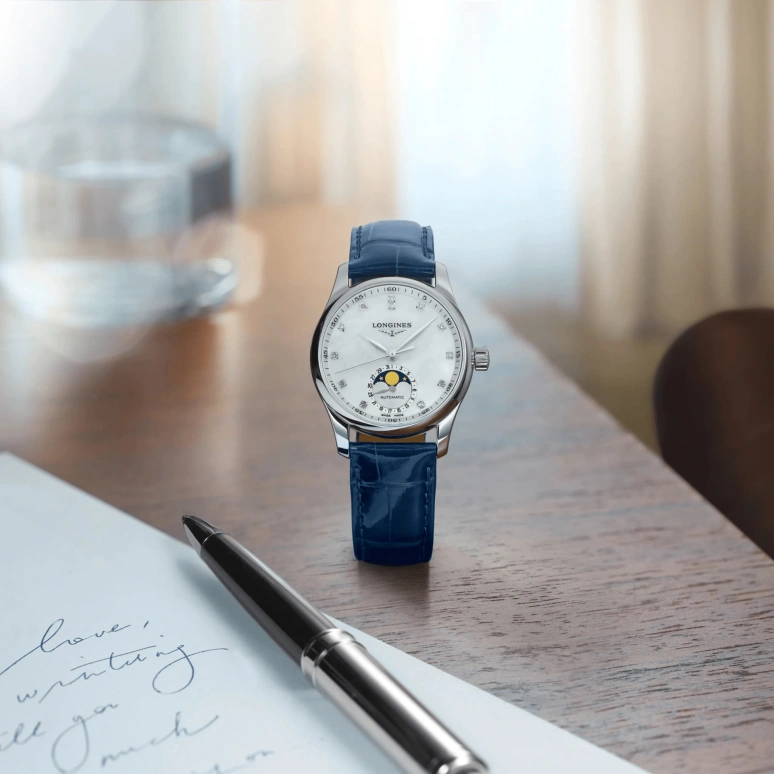 Longines,Master 34mm,34mm,Stainless Steel,White,Automatic,Moonphase,Date,L2,L2.409.4.87.0