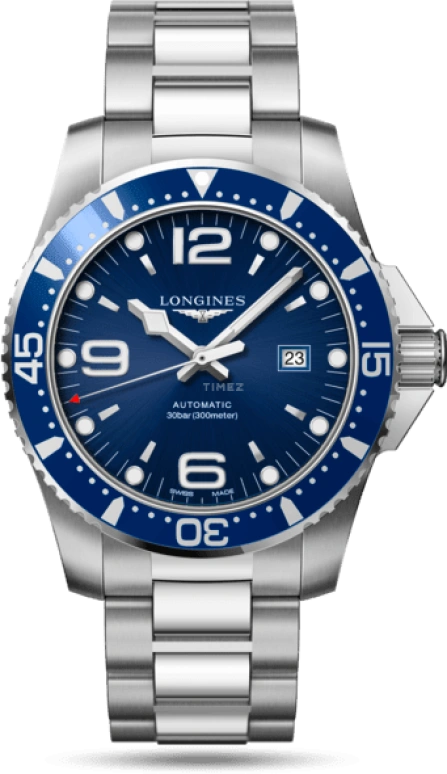 Longines,HydroConquest 44mm,44mm,Stainless Steel,Blue,Automatic,Date,65hours,L3,L3.841.4.96.6