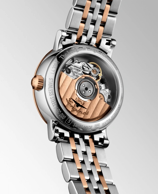 Longines,Elegant 25.50mm,25.50mm,Stainless Steel,Pink Gold,White,Automatic,Day,40hours,L4,L4.309.5.81.7