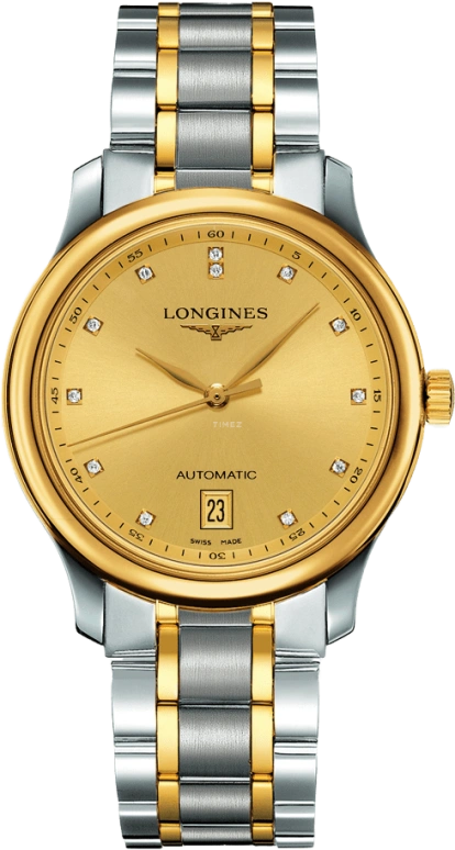 Longines,Master 38.50mm,38.50mm,Yellow Gold,Stainless Steel,Champagne,Automatic,Chronograph,Date,L2,L2.628.5.37.7