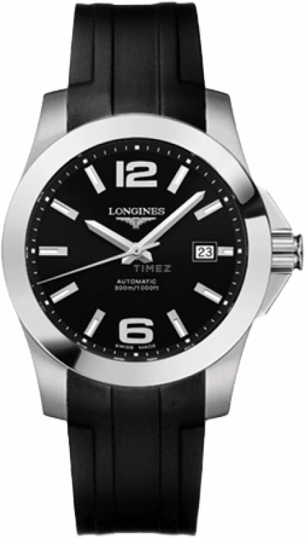 Longines,Conquest 41mm,41mm,Stainless Steel,Black,Automatic,Chronograph,Date,Power Reserve Indicator,L3,L3.658.4.56.2
