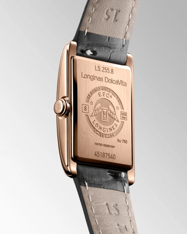 Longines,DolceVita 20.80mm,20.80mm,Pink Gold,Grey,Quartz,Day,26280hours,L5,L5.255.8.75.2