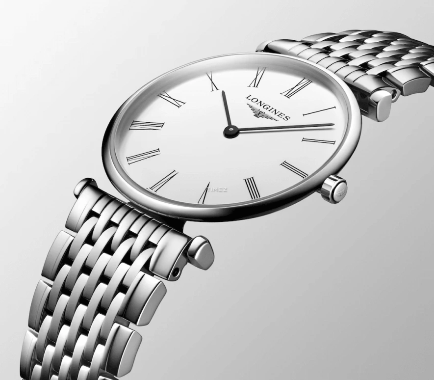 Longines,La Grande Classique 29mm,29mm,Stainless Steel,White,Quartz,In-house Caliber,Sapphire,Crystal Glass,L4,L4.512.4.11.C
