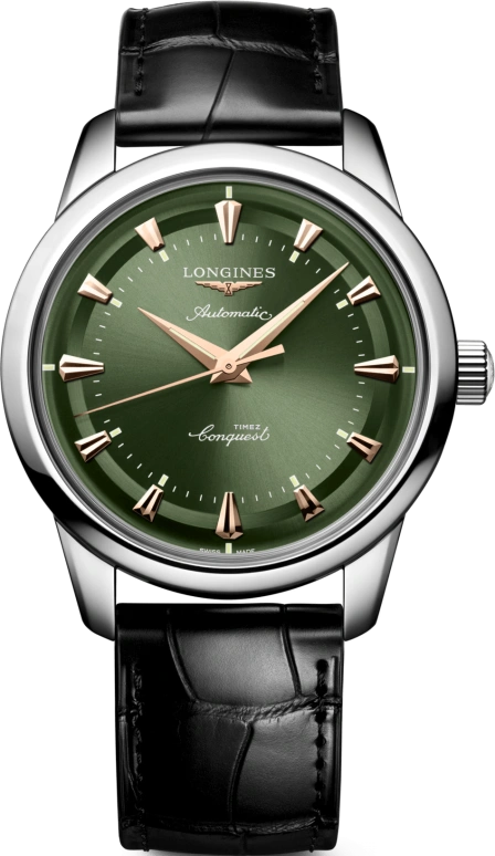 Longines,Conquest Heritage 40mm,40mm,Stainless Steel,Green,Automatic,Anti-magnetic,72hours,L1,L1.650.4.02.2